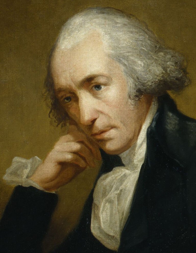 Retrato de James Watt, el ingeniero que perfeccionó la máquina de vapor