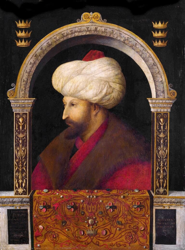 Retrato del sultán otomano Mehmed II pintado por Gentile Bellini en 1480
