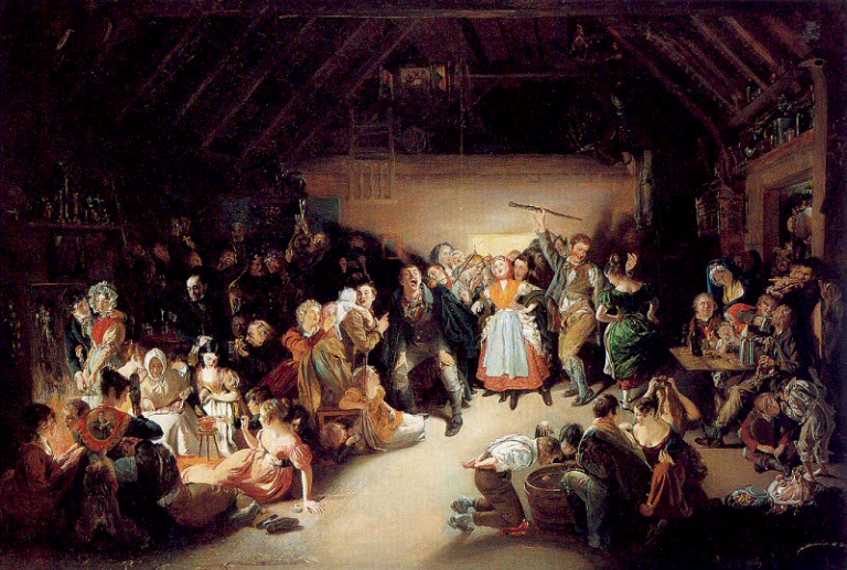 Fiesta de Halloween en Irlanda en 1832 pintada por Daniel Maclise